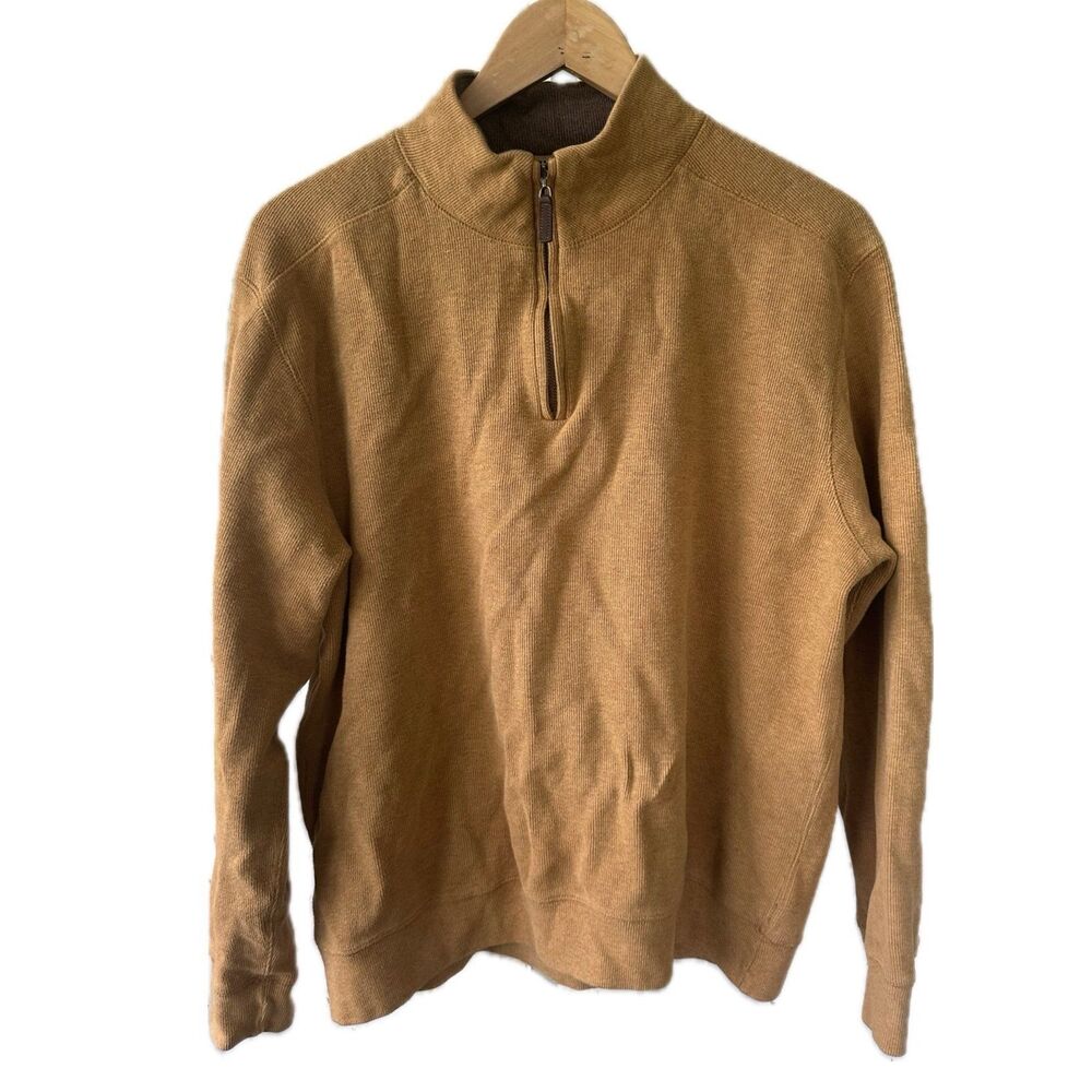 Tasso Elba Men's 100% Cotton Quarter Zip Mock Neck Pullover Knit Sweater XL